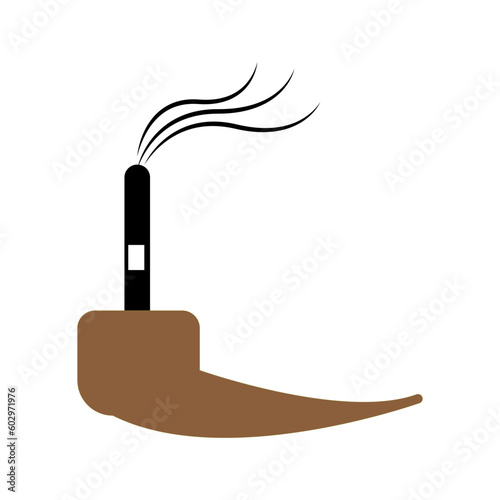 smoking pipe icon design template vector