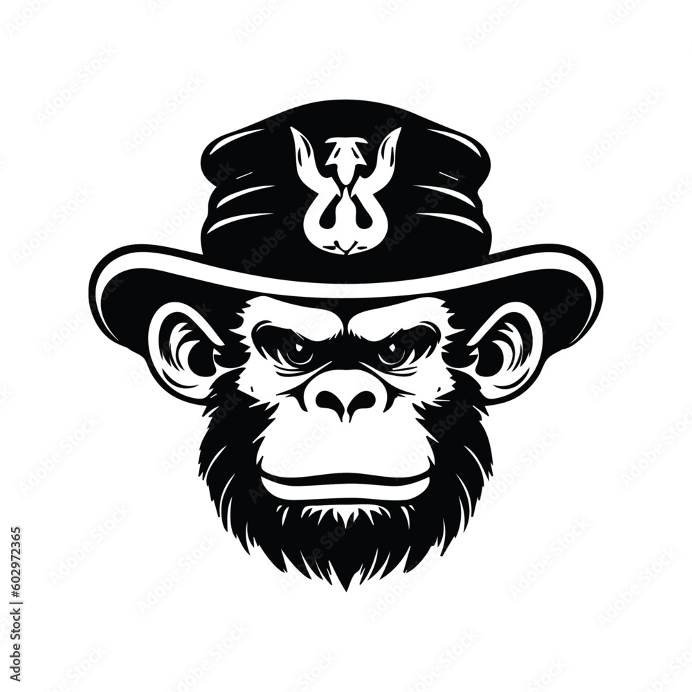 Monkey face, vector illustration, isolated on white background. Monkey face, vector illustration, isolated on white background.