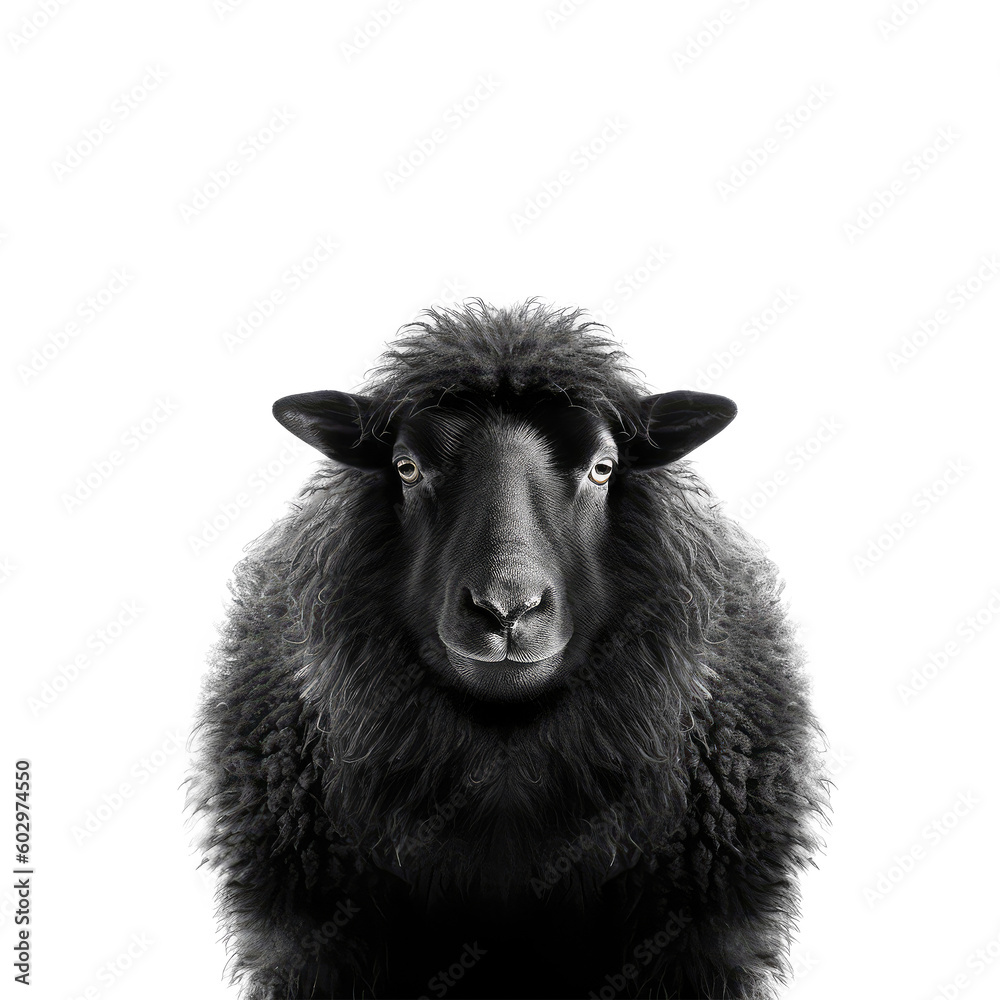 black sheep on a transparant background, PNG, Generative Ai black sheep on a transparant background, PNG, Generative Ai