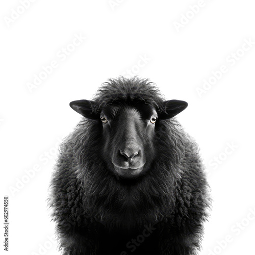 black sheep on a transparant background, PNG, Generative Ai