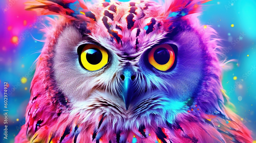 Psychedelic owl art illustration Psychedelic owl art illustration