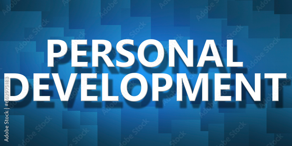 Personal Development on pixelated background