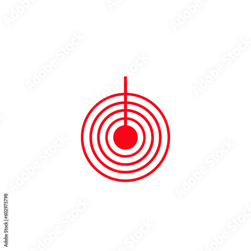 Pain red circle,icon vector logo design template