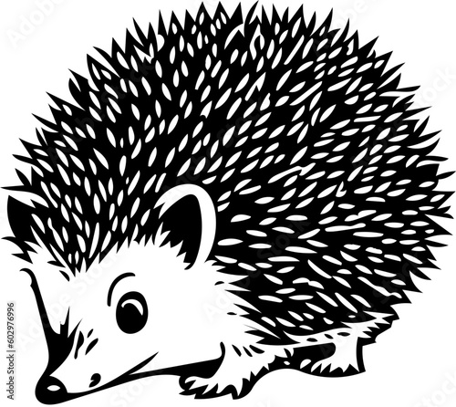 Hedgehog vector illustration | Digital art of a hedgehog | Silhouette Mascot logo tattoo