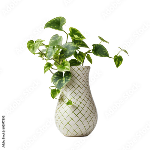 Vase with Plant on Transparent Background - Generative AI Illustration