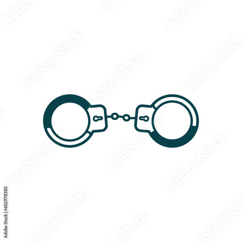 Handcuff icon flat style illustration logo template