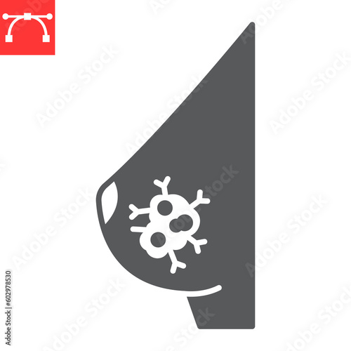 Breast cancer glyph icon