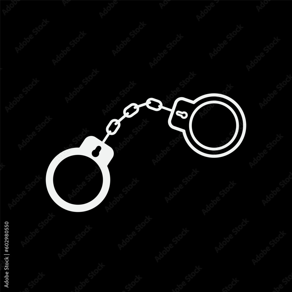 Handcuff icon flat style illustration logo template Handcuff icon flat style illustration logo template