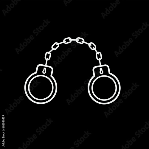 Handcuff icon flat style illustration logo template