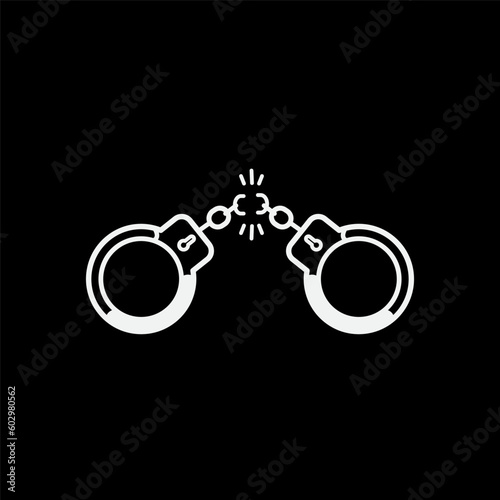 Handcuff icon flat style illustration logo template