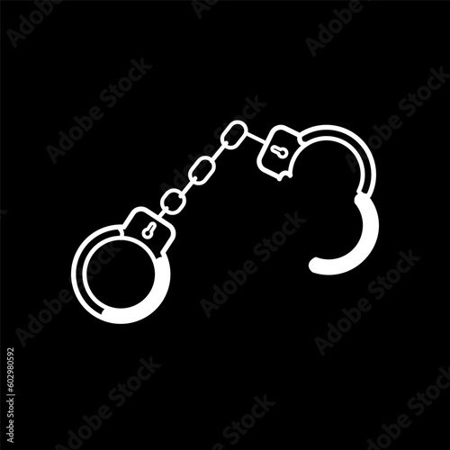 Handcuff icon flat style illustration logo template