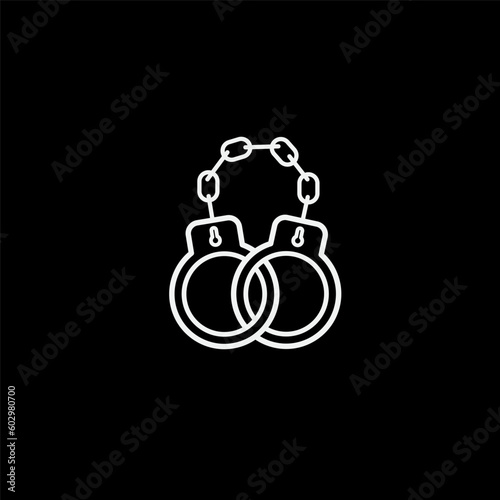 Handcuff icon flat style illustration logo template