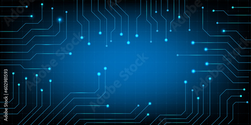 HUD hexagon and circle Computer chip Electronic circuit board vector for technology and finance concept and education for future