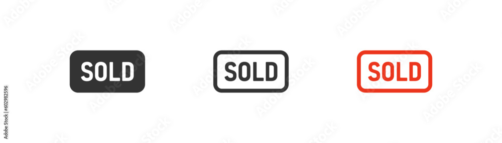 Sold out icon on light background. Sale symbol. Red stamp, store, just sold template banner. Outline, flat and colored style. Flat design. Vector illustration. Sold out icon on light background. Sale symbol. Red stamp, store, just sold template banner. Outline, flat and colored style. Flat design. Vector illustration.