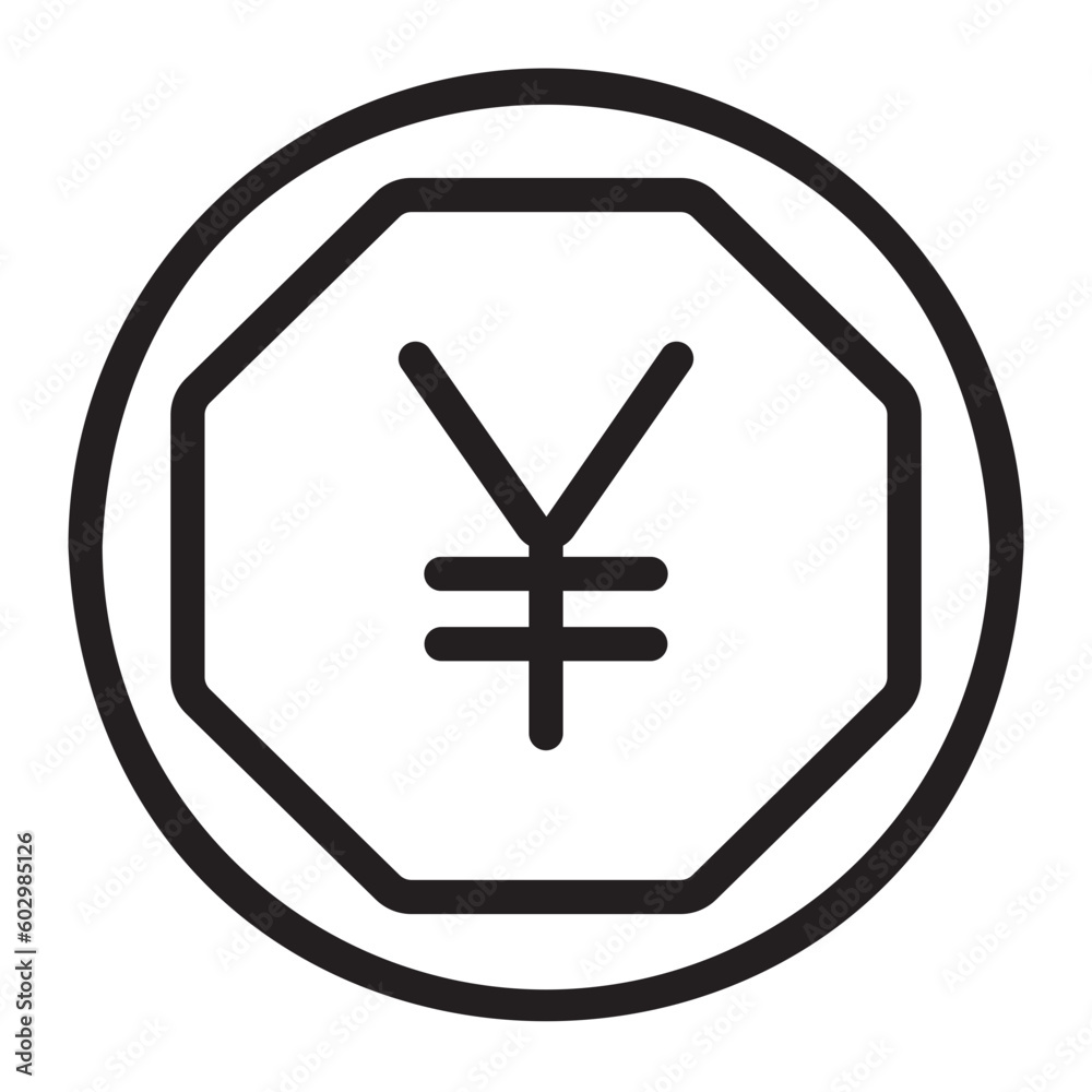 Yuan line icon Yuan line icon
