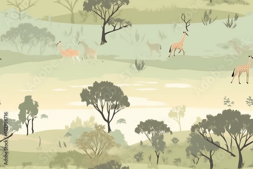 pattern with giraffe