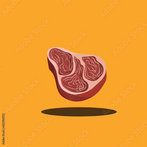 illustration of raw meat steak for restaurant , butcher shop , menu 