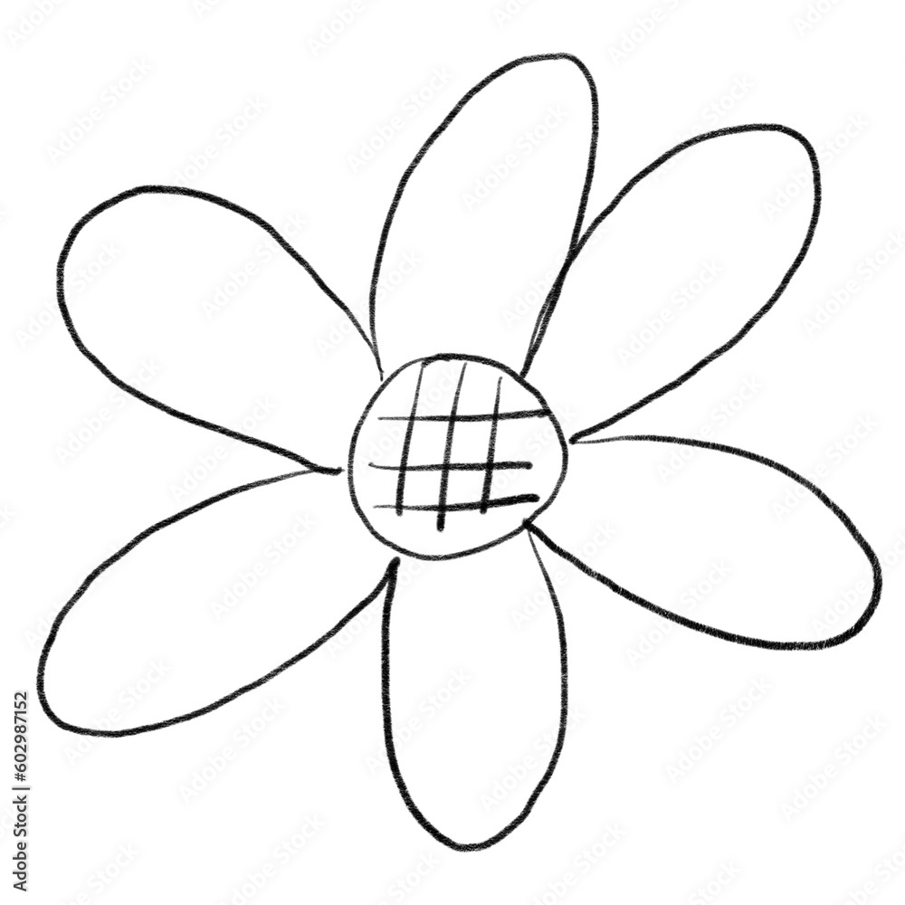 Sunflower in line art