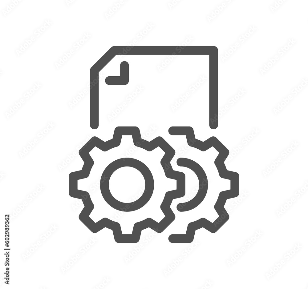 Document flow management related icon outline and linear symbol. Document flow management related icon outline and linear symbol.