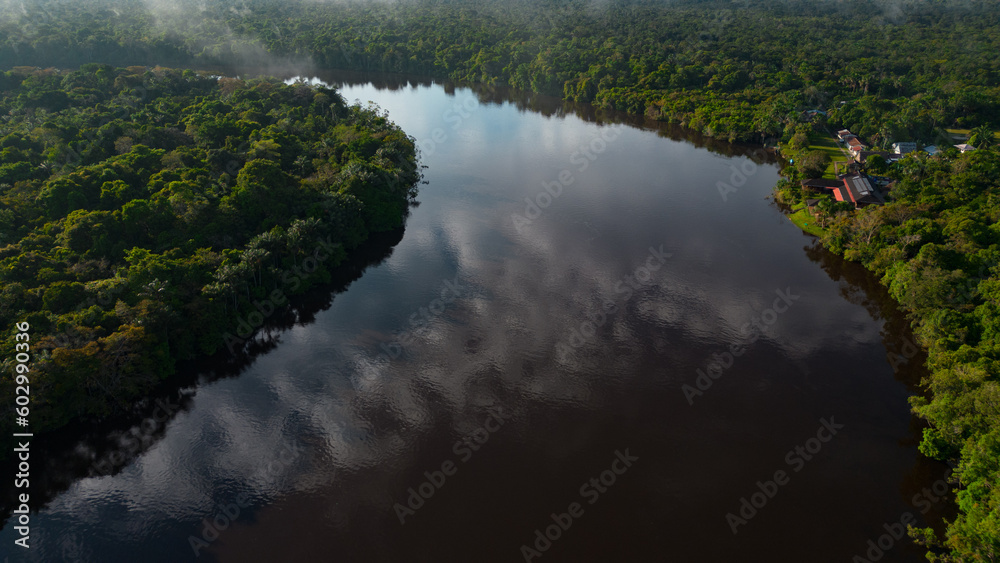 AMAZON RIVERS IN THE PERUVIAN JUNGLE, THEY CLEARLY SHOW THE MEANDERS ...