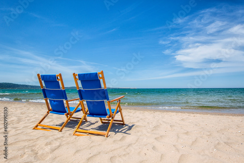 Fototapeta Naklejka Na Ścianę i Meble -  Chairs on the Beach