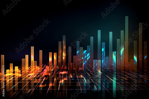 Generative AI, A digital background with a number of lines and a light on it.