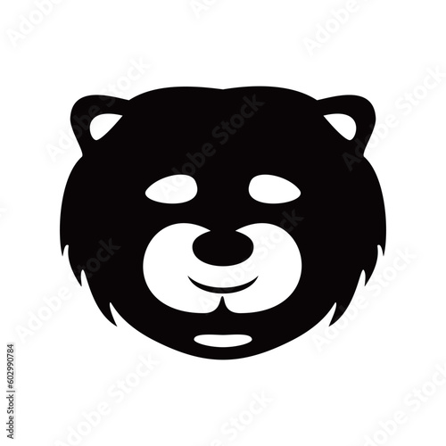 cute bear head logo design. wild animal sign and symbol.