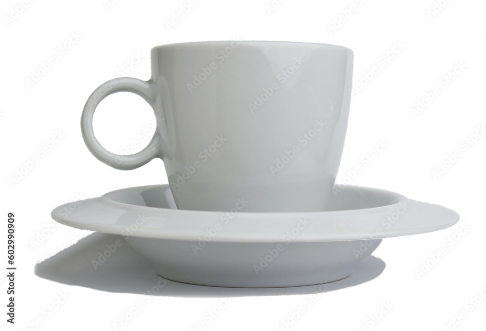 coffee cup (small espresso mug) on white background, empty isolated cutout cup with saucer coffee cup (small espresso mug) on white background, empty isolated cutout cup with saucer