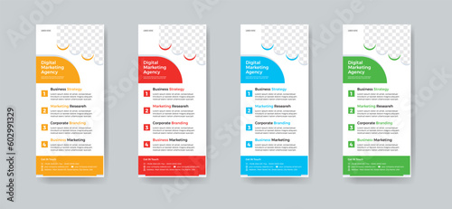 Modern creative corporate business dl flyer or rack card layout concept background flyer brochure cover template for grow up your business to the next level