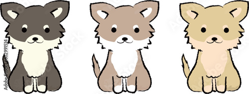 手書き風のシンプルなかわいいチワワのイラスト