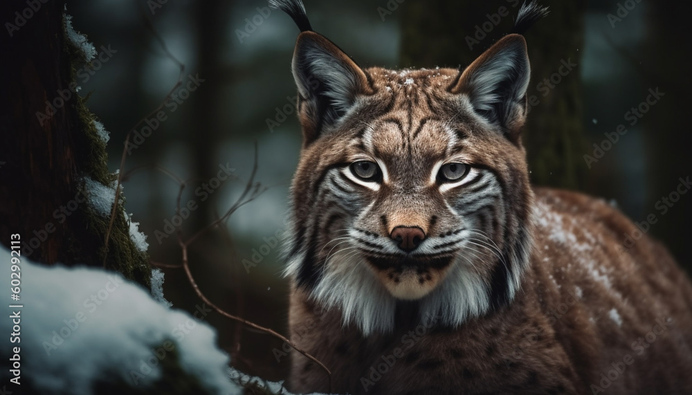Bengal tiger staring fiercely, beauty in nature generated by AI Bengal tiger staring fiercely, beauty in nature generated by AI