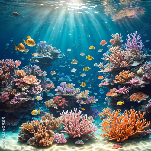 coral reef with fish © darklanser