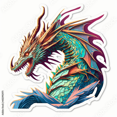 Wallpaper Mural Dragon Illustration Sticker Generative AI Torontodigital.ca