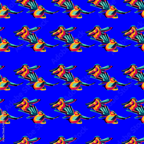 Vector seamless popart fish pattern