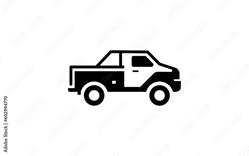 CAR symbol with silhouette style for logo template, sign and brand.