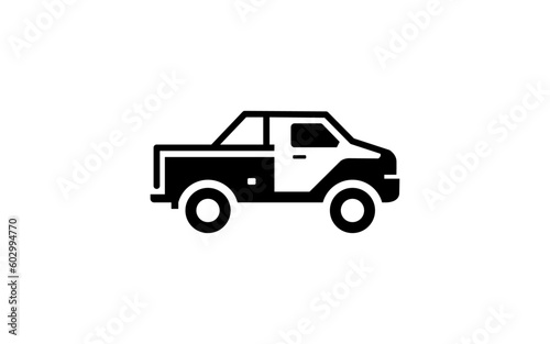 CAR symbol with silhouette style for logo template, sign and brand.