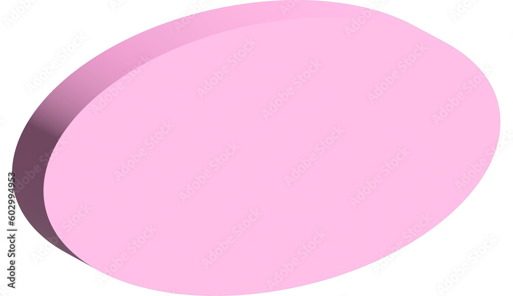 3D pink geometric figure oval