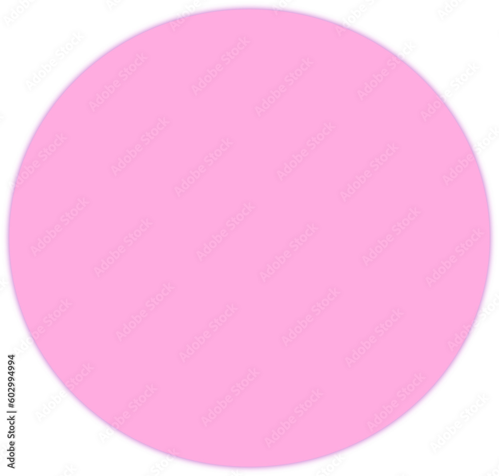 Pink geometric figure circle with shadow