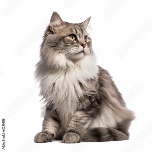 Cat isolated on white background. Generative AI