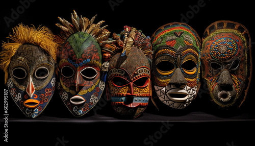 Indigenous cultures celebrate tradition with ornate masks generated by AI