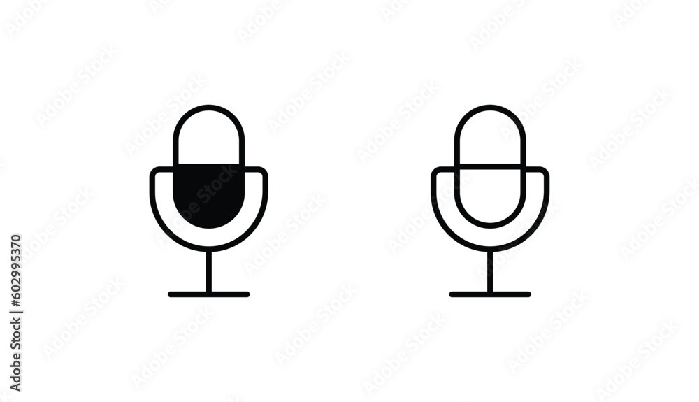 Microphone icon design with white background stock illustration