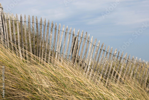 Ansicht einer Düne mit Zaun am Strand