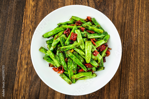 Chinese Sichuan Cuisine Dish Stir-Fried Kidney Beans