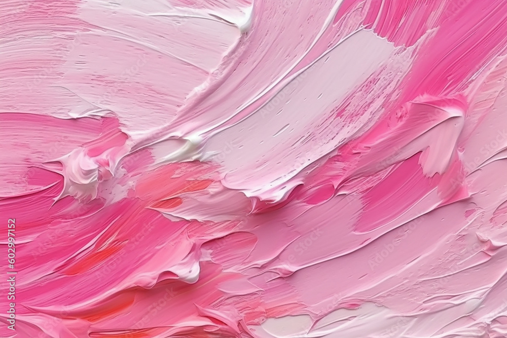 Pink and White Textured Abstract Painting with Heavy Brushwork for Art ...