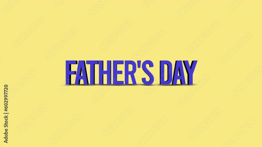 Rolling Fathers Day text on yellow gradient color, motion abstract business, promo and holidays style background