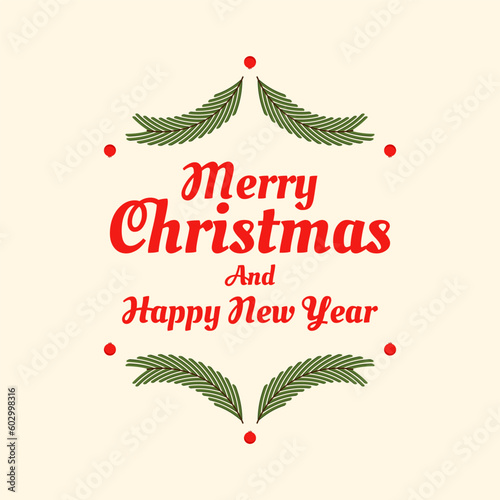 Merry Christmas banner. Christmas holly berry leaves isolated. Cute holly isolated on white background. Vector illustration. Template.
