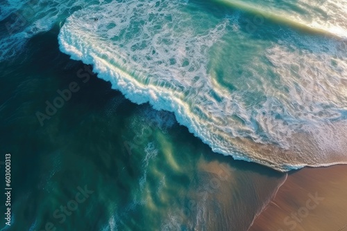 Big waves on the sea. Generative AI. © hugo