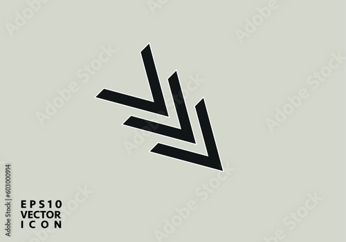 Decrease icon. Direction Sign. Navigation, Vector Down Arrows Symbol
