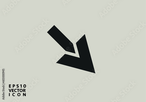 Decrease icon. Direction Sign. Navigation, Vector Down Arrows Symbol