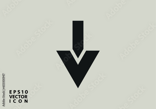 Decrease icon. Direction Sign. Navigation, Vector Down Arrows Symbol